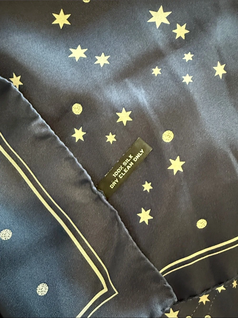 Piaget Navy and White Constellation Silk Scarf